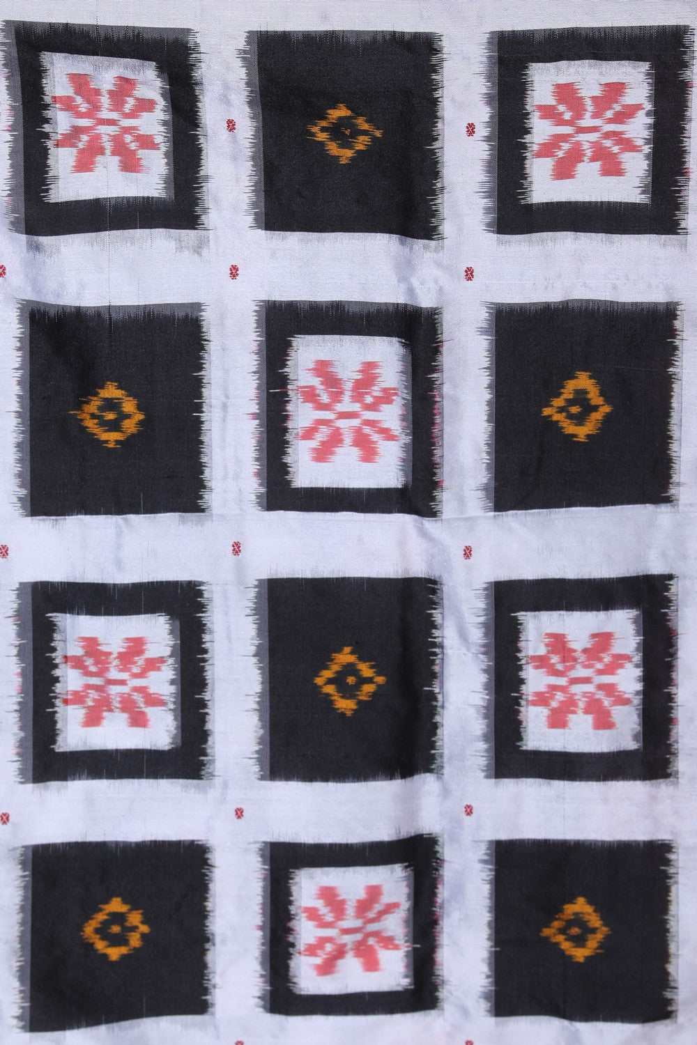 Image of Pochampally Ikat Silk White Saree